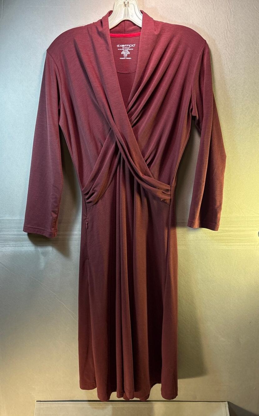 ExOfficio Dri-Release Travel Dress Maroon Ladies Size Small